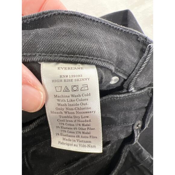 Everlane Jeans 27 Tall The High Rise Skinny Denim Black Capsule Womens Basic - Picture 4 of 7